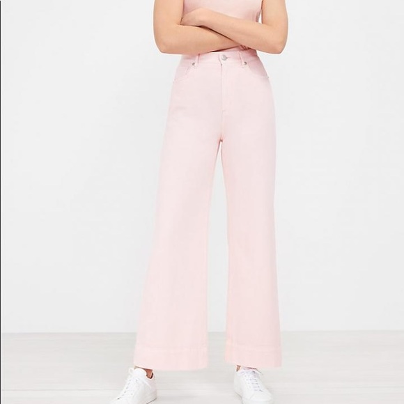 LOFT Denim - NWT Loft Pink High Waist Palazzo Jeans